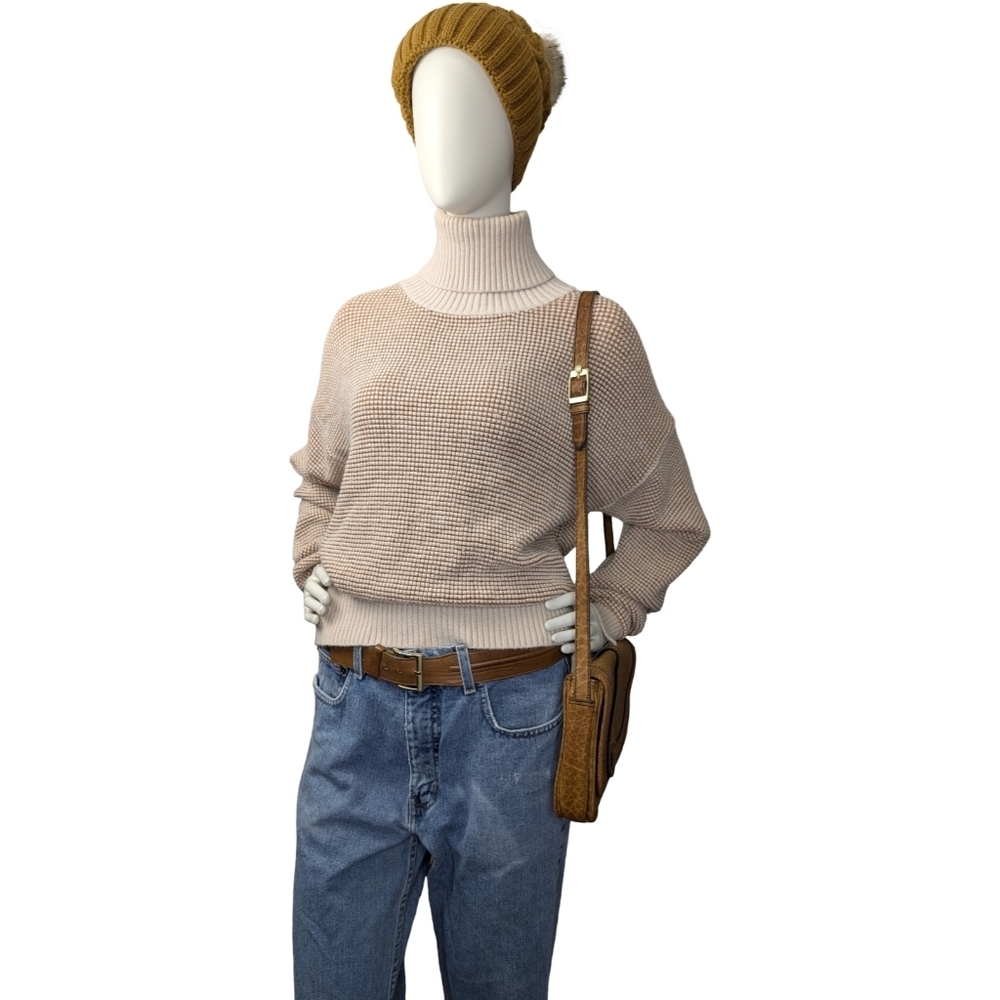 Camel And Cream Oversized Turtleneck By Kerisma, Super soft, Women's Size M/L